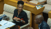 Suspended public protector Busisiwe Mkhwebane during the parliamentary inquiry into her fitness to hold office.