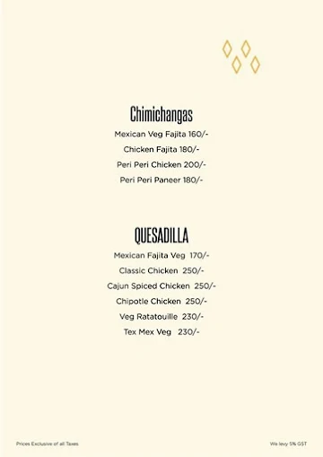 Calavera Mexican Cafe menu 