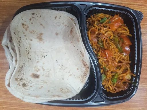 4 Roti With Sav Tamatar Sabji