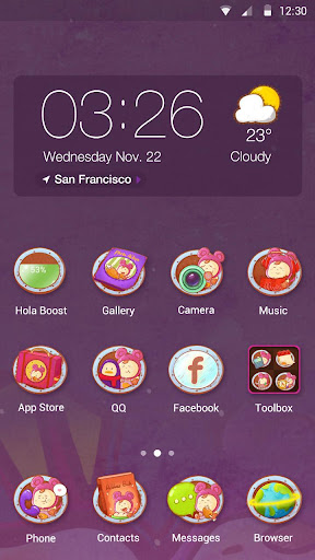 Cartoony Hola Launcher Theme