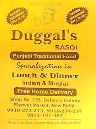 Duggal's Rasoi menu 1