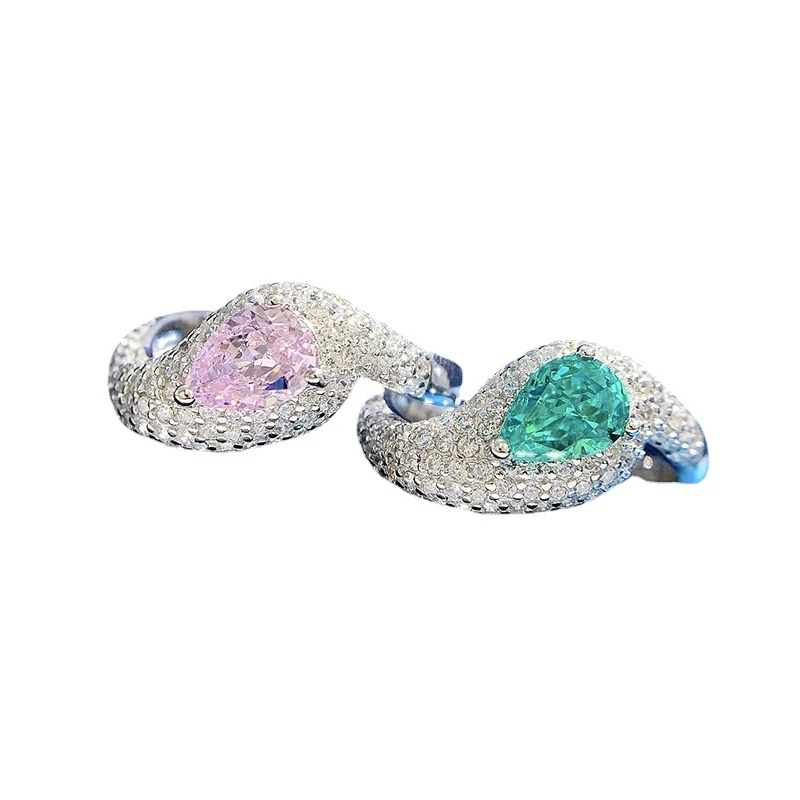 Anello di diamanti Ice Flower taglio Paraiba