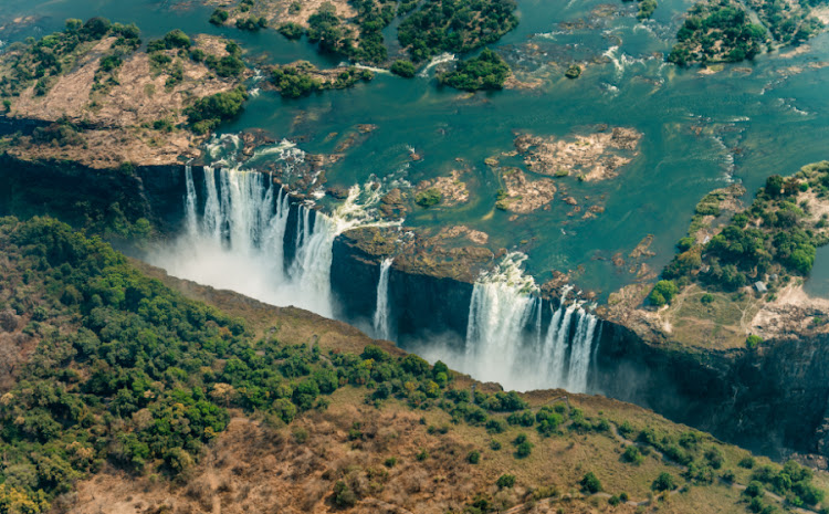 The falls seen from the air.