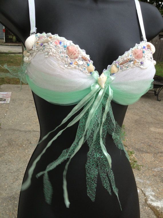 36 B Seafoam Green and White Aquatic Mermaid Princess by Keetenz