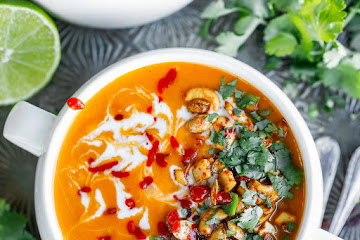 Thai Butternut Squash Soup with Chili Lime Cashews