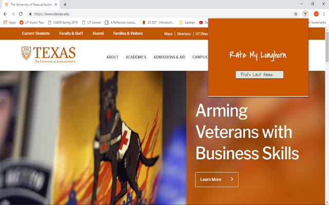 Rate My Longhorn chrome extension