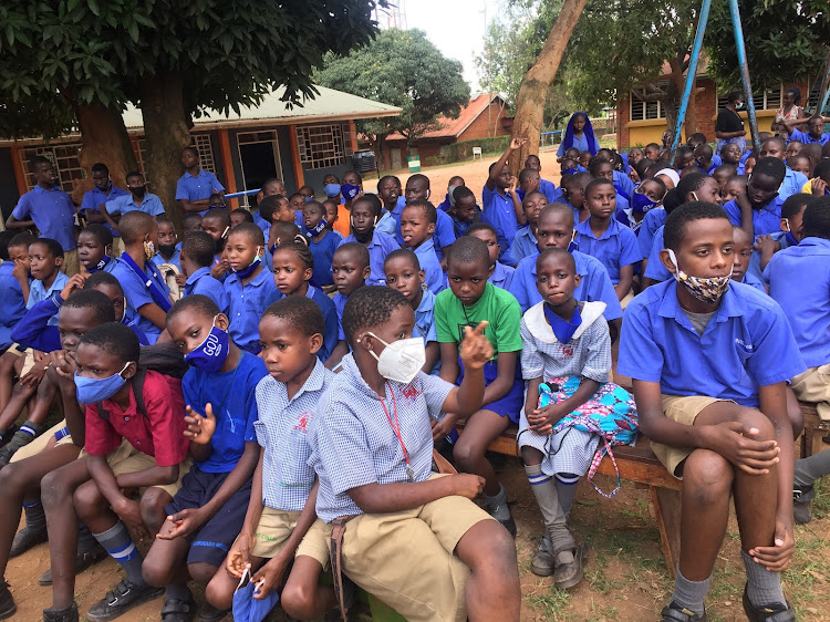 Learners at the Uganda school for the deaf attending the launch of "Her Voice Matters"campaign at their school in Ntinda