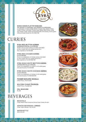 RYBA Cafe & Dining menu 