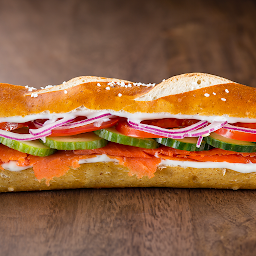Atlantic Smoked Salmon on Organic Baguette 