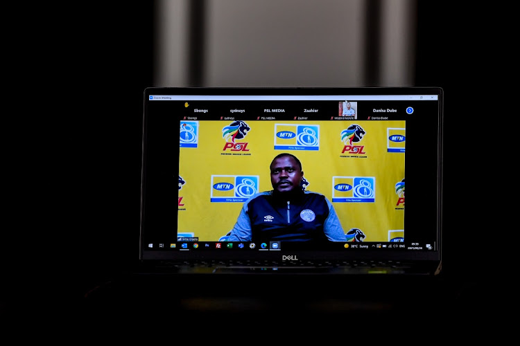 Simo Dladla (coach) of Swallows FC during the Maroka Swallows FC virtual press conference in Johannesburg, South Africa