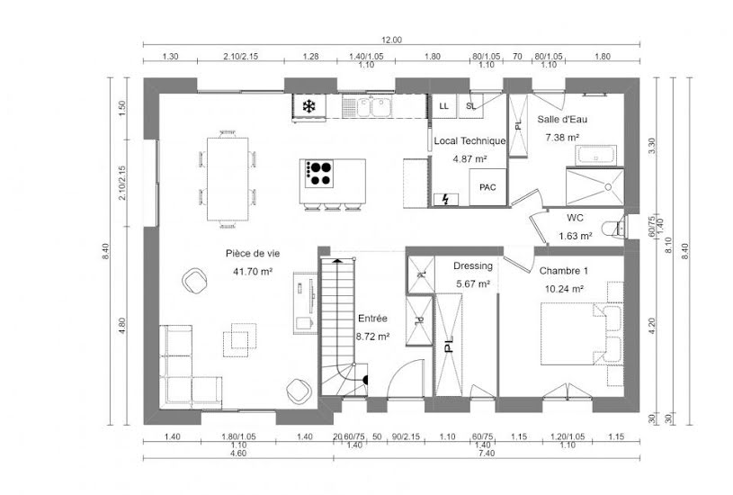  Vente Terrain + Maison - Terrain : 1 044m² - Maison : 130m² à Rouen (76000) 