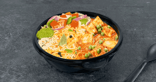 Punjabi Style Matar Paneer Masala Rice Bowl