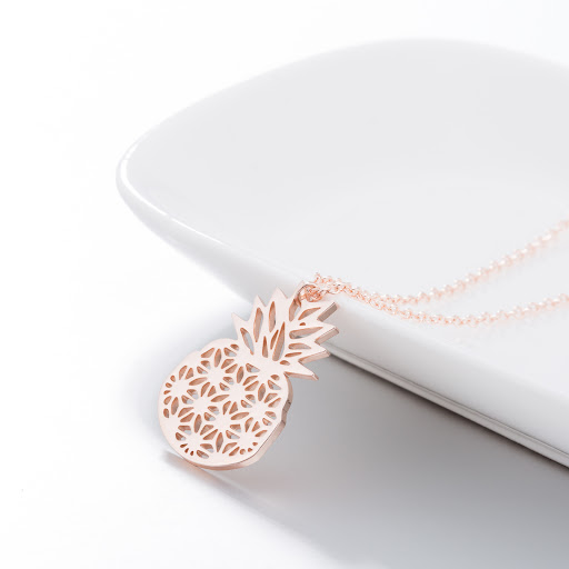 Title 3, Pineapple Personality Hollow Out Necklace, a ch...