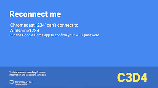 a "Reconnect me" error - Android - Chromecast Help