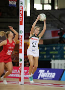 South Africa goal attack Lafebre Rademan and England goal defence Francesca Williams during 2nd Spar Challenge International Netball Test Series match between at Bellville Velodrome in Cape Town, South Africa.