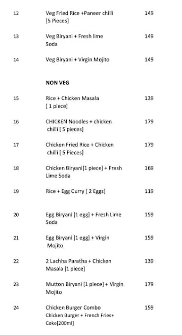 The Rolling Plate menu 