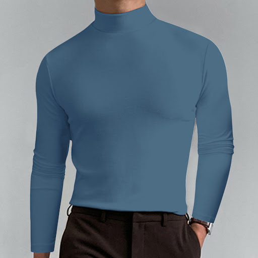 Title 14, Mens Autumn and Winter High Neck Long Sleeve T...
