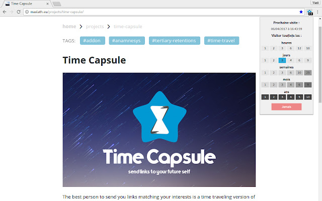 Time Capsule chrome extension