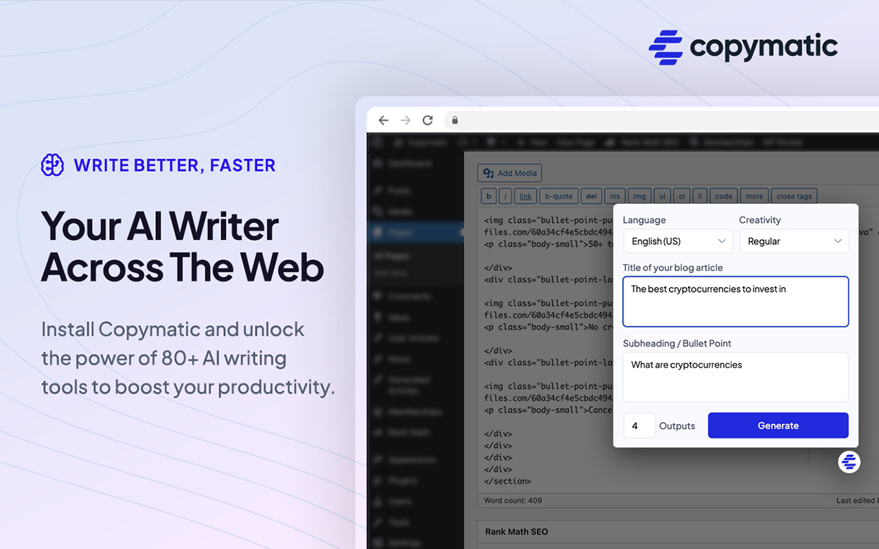 Copymatic - AI Content Writer & Chat Preview image 0