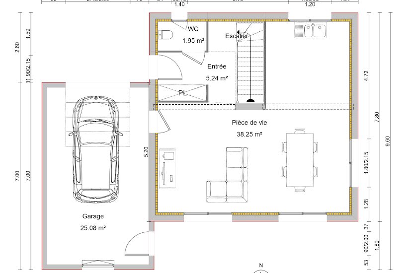  Vente Terrain + Maison - Terrain : 350m² - Maison : 90m² à Ruy (38300) 