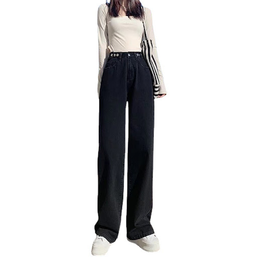 Title 2, New Womens High Waist Drooping Straight Jeans ...