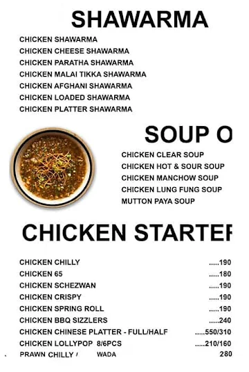 Tawa Delight Multicuisine menu 