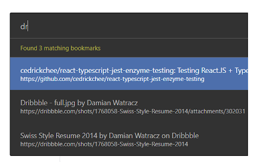 Chrome Bookmark Spotlight Search