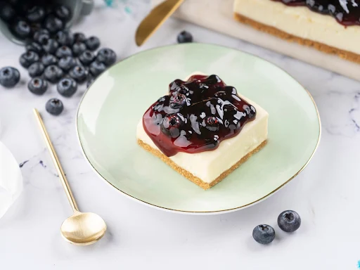 Blueberry Baked Cheesecake Slice