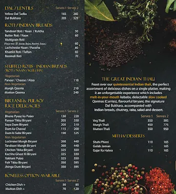 The Charcoal Kitchen menu 