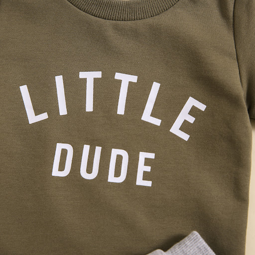 Title 19, Letter Print Short-sleeve Top and Solid Color S...