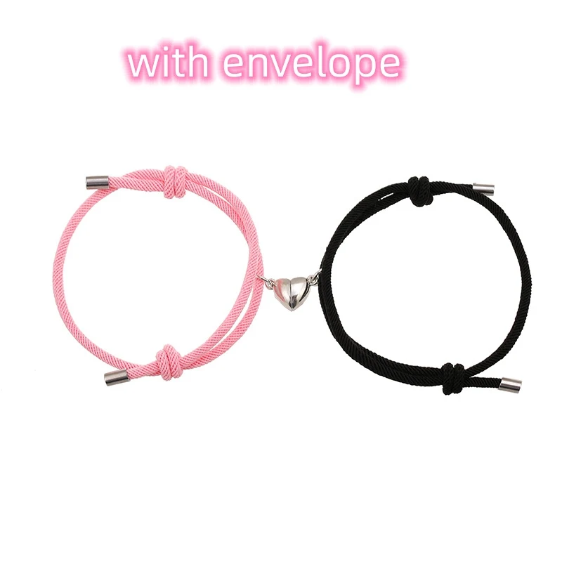 Simple Nylon Love magneetarmband voor koppels, makkelijk te dragen, verbindt magnetisch, een teken van liefde.