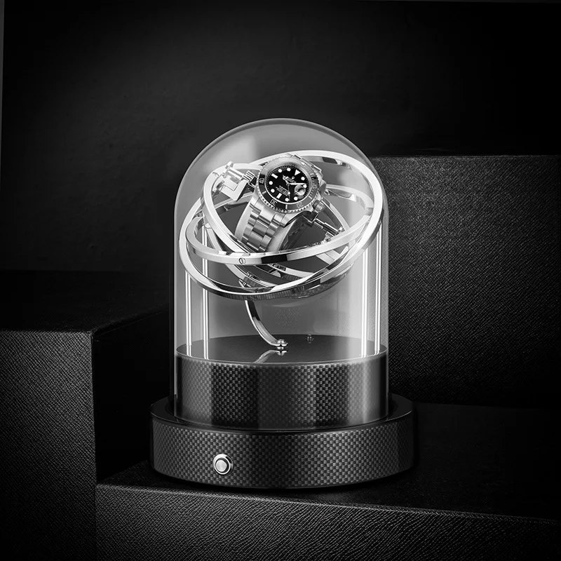 Prachtige Glazen Afdekking Mechanische Horloge Oproller. Houd uw automatische horloges op tijd en beschermd met elegantie en functionaliteit.