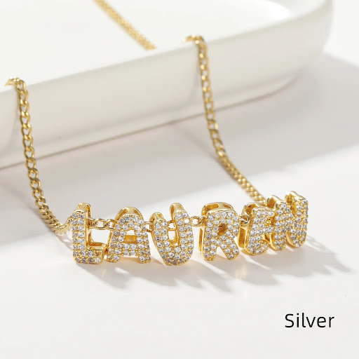 Title 7, Personalised Crystal Bubble Name Pendant Bubble...