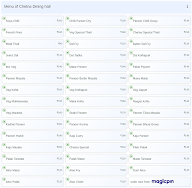 Chetna Dining hall menu 1