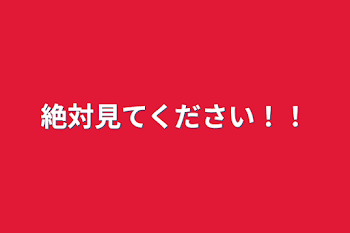 絶対見てください！！