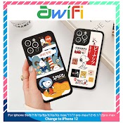 Ốp Lưng Iphone Cạnh Vuông Lỗ Camera Snoopy Space 6/6Plus/7/7Plus/8/8Plus/X/Xr/Xs/11/12/13/Pro/Max/Plus/Promax - Awifi G4 - 8