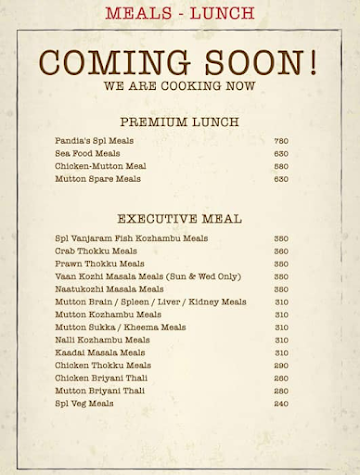 Hotel Pandia's menu 