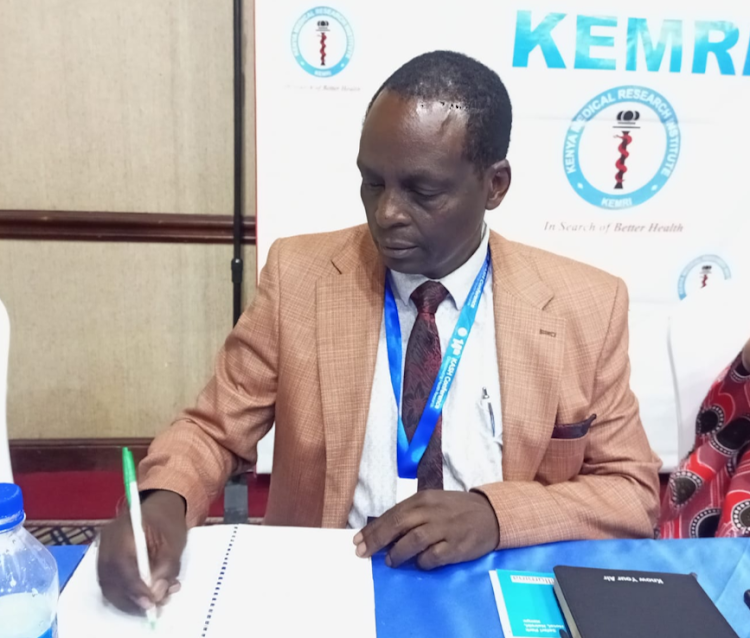 Dr James Mwitari, a senior research fellow of environmental health at Kemri and Co-director Clean-Air (Africa) project during a media briefing at the ongoing Kemri Annual Scientific and Health Conference on February 14, 2024
