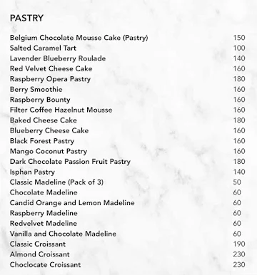 Madéline menu 