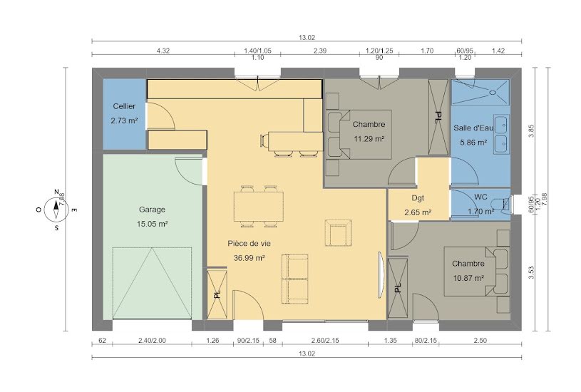  Vente Terrain + Maison - Terrain : 449m² - Maison : 73m² à Seyresse (40180) 