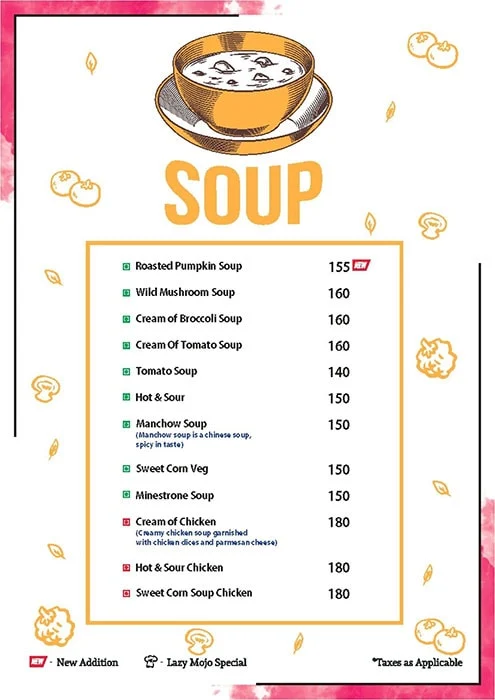 Cafe LazyMojo menu 