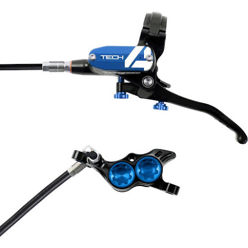 Hope Tech 4 E4 Disc Brake and Lever Set - Hydraulic - Post Mount - Blue