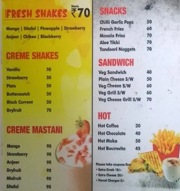 Cafe Creme menu 