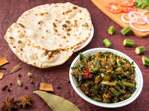 Bhindi Fry With 2 Roti