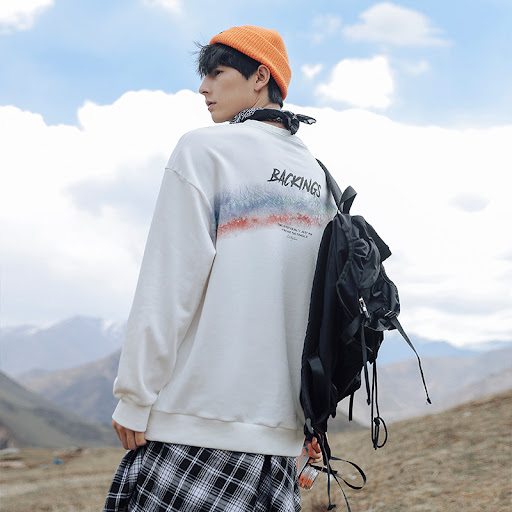 Title 2, Fashion Simple Rainbow Print Couple Sweatshirt ...