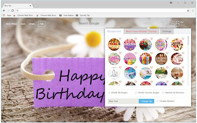 Happy Birthday Custom New Tab - freeaddon.com