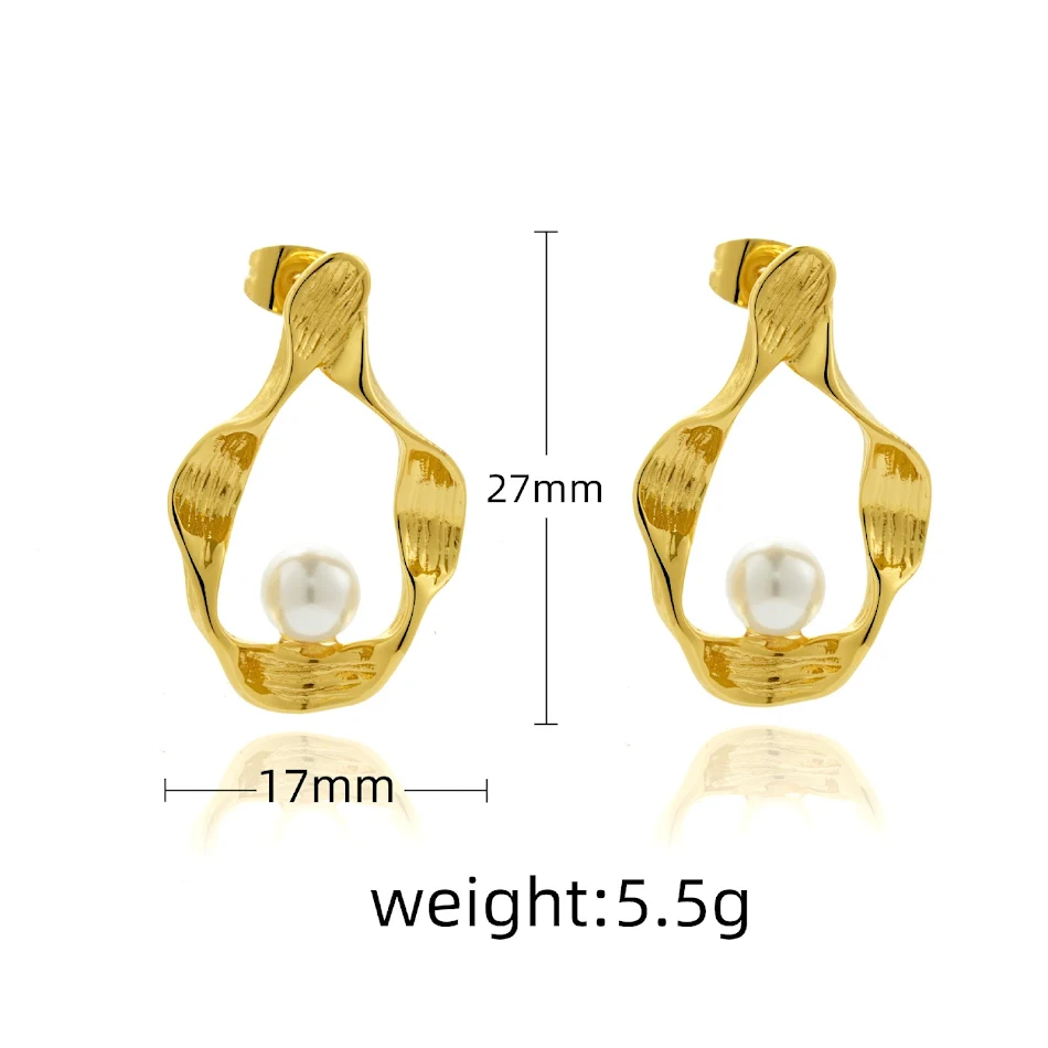 Pendientes de acero inoxidable con perlas estilo INS, alta sensibilidad, elegancia duradera y un toque moderno para tu look.