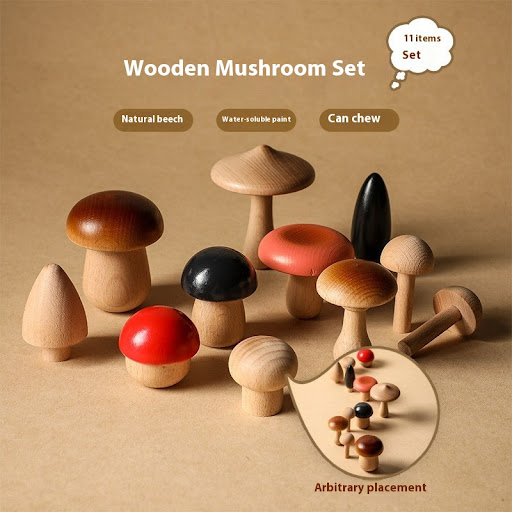 Title 5, Holz Pilz Balance Stapelspielzeug für Kinder Mu...