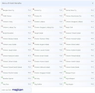 Hotel Maratha menu 2