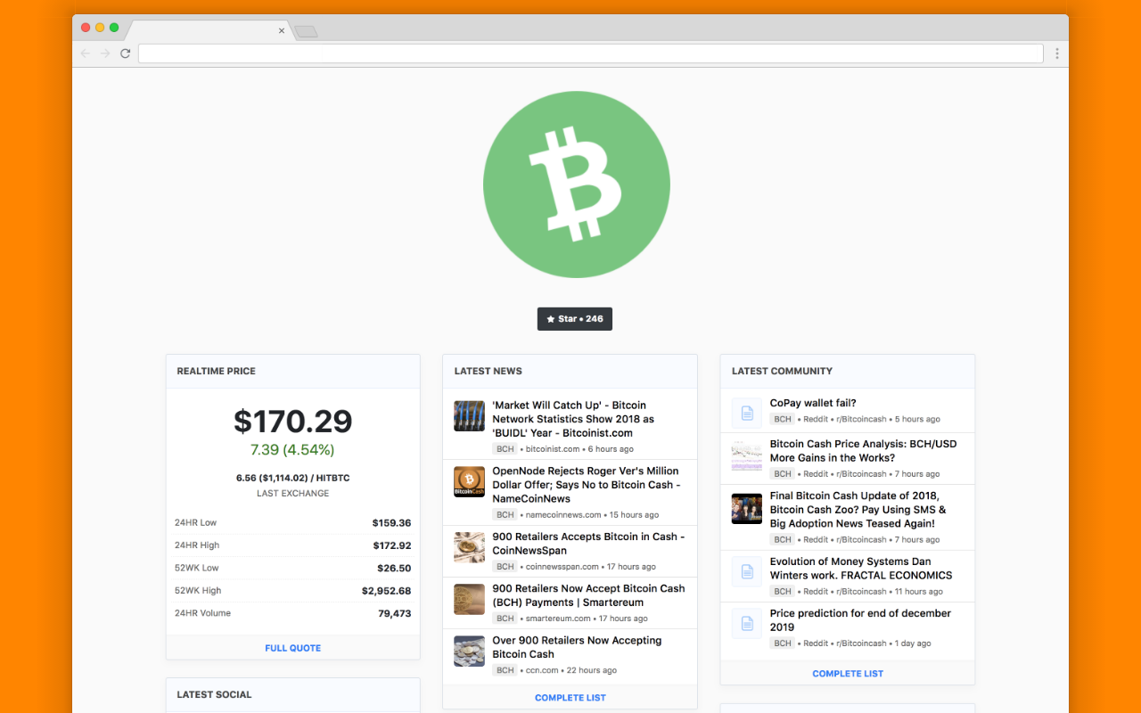 Bitcoin Cash Tab - Markets on every new tab! Preview image 2